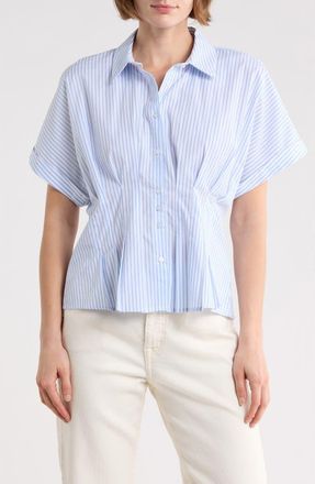 CeCe by Cynthia Steffe Pleat Waist Top in New Ivory at Nordstrom Rack, Size X-Large