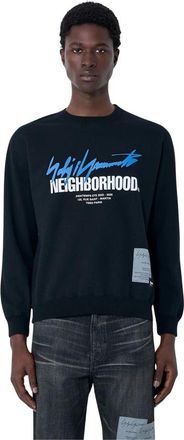 Yohji Yamamoto x NE Logo Print Sweatshirt - Heren - Sweatshirts - Zwart - M - Katoen - Hoodies & sweatvesten