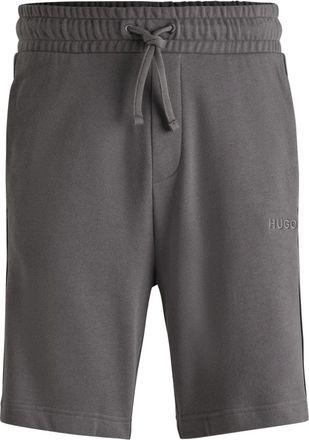 HUGO BOSS Shorts met geborduurd logo - Grijs