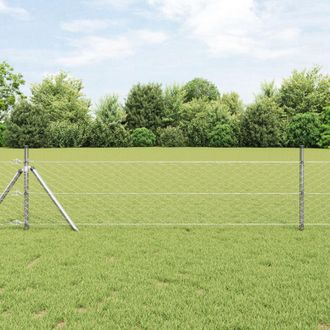 Berkfield Home Hexagon Fence 0.8x25 m Galvanised Steel in Silver