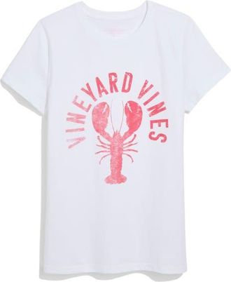 Vineyard Vines Lobster Arch Logo Graphic T-Shirt in White Cap at Nordstrom, Size Xx-Small