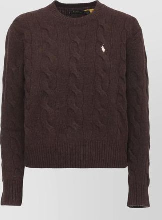 Ralph Lauren ribbed wool cashmere crewneck sweatshirt