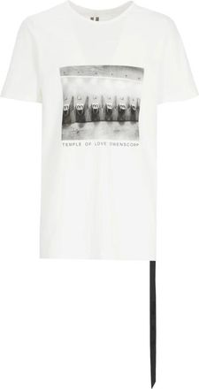 Rick Owens Level T T-shirt - Heren - T-shirts - Wit - S - Katoen - Tops