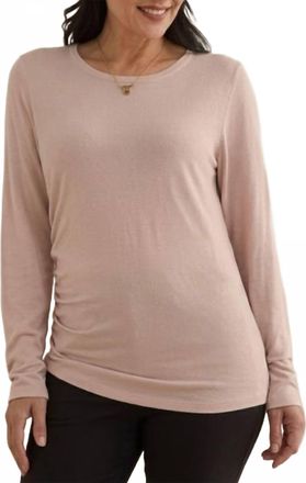 Tribal Ruched Side Knit Top In Rose Pink