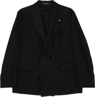 Tagliatore Jassen, Heren, Zwart, L, Wol, New York Double-Breasted Suit