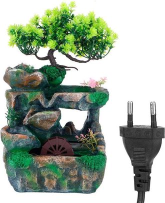 OEM Funci&oacute;n De Cascada, Fuente De Mesa De Resina Con Dise&ntilde;o Rocoso Para Relajaci&oacute;n, Meditaci&oacute;n Zen Con Agua Corriente Para El Hogar, Dormitorio U Oficina