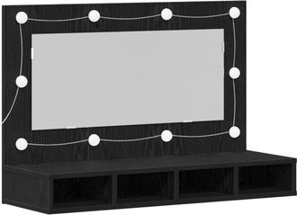 vidaXL Vidaxl - Armario de espejo con estante Roble negro 90 x 31.5 x 62 cm