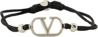 Valentino Garavani VLogo Armband - Dames - Armbanden - Zwart - ONE Size - Katoen - Accessoires