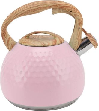 Elle Tetera, Tetera Silbante De Acero Inoxidable De 3 Litros Con Asa Resistente Al Calor, Hervidor Moderno, Estufa El&eacute;ctrica, Estufa De Gas, (rosa)