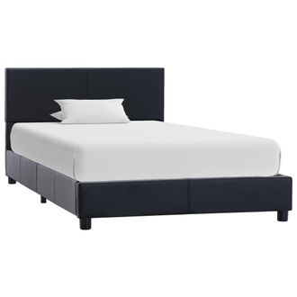 vidaXL Estructura De Cama Sin Colch&oacute;n Cuero Sint&eacute;tico Negro 90x200 Cm Vidaxl