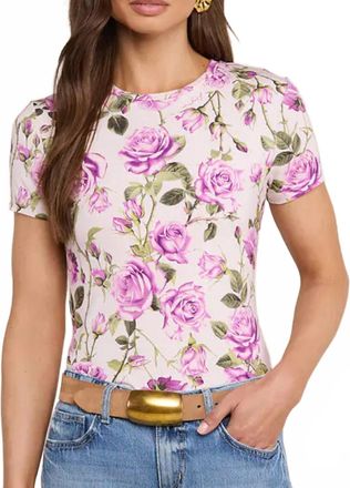 L'agence Womens Ressi Fitted Tee In Light Purple Grandiflora Rose