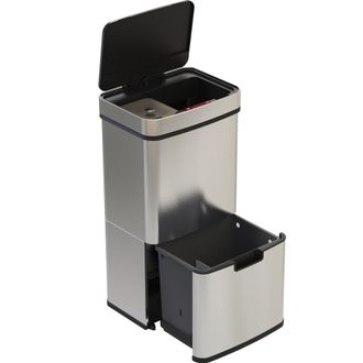 Kitchen Move Cubo de basura de cocina de reciclaje plata 75l