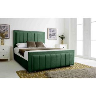 Casa Stylus Green Plush Velvet King Bed Frame