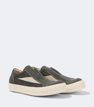 Rick Owens DRKSHDW suede-trimmed slip-on shoes