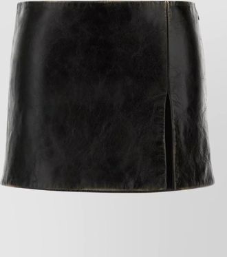 Miu Miu leather mini skirt
