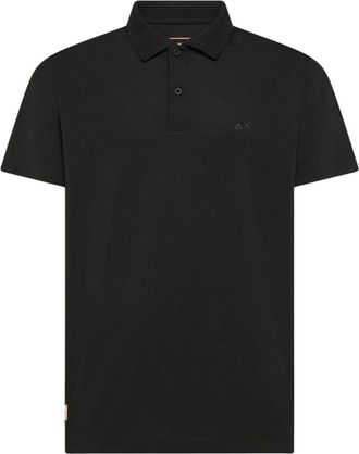 Sun 68 Polo in stretch technical piqu&eacute; - Heren - Polos - Zwart - L - Tops