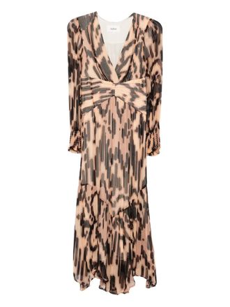 BA&SH Amor midi dress - women - Viscose - 0 - Brown