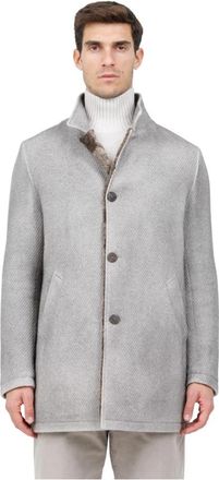 Gimos Enkelrij jas van wol-mohair - Heren - Mantel - Grijs - L - Wol - Jassen