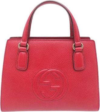 Gucci Pre-owned Vintage Handbag - Dames - Vintage Handtas - Rood - ONE Size - Leer - Vintage