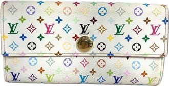 Louis Vuitton Multi-Color White Monogram Multicolore Canvas Long Wallet (Bi-Fold) (Pre-Owned)