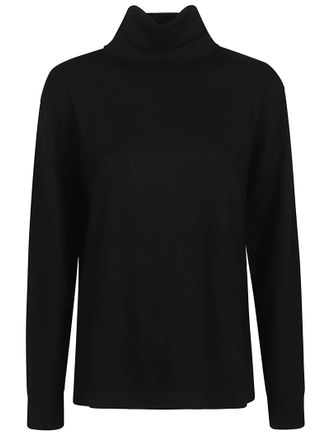 P.A.R.O.S.H. Lime25 Relaxed Cropped Wool Blend Turtleneck Sweater