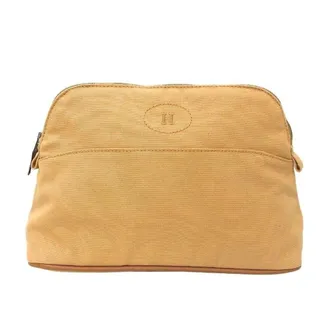 Herm&egrave;s Beige Cotton Canvas Pouch (Pre-Owned)