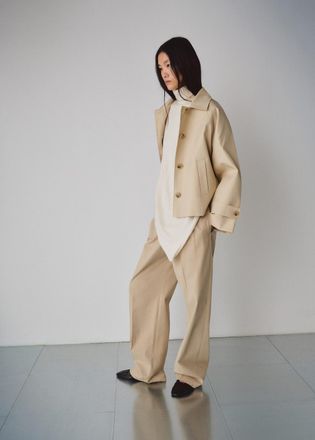 Mango Trench corto oversize beige - Donna - XXL - MANGO