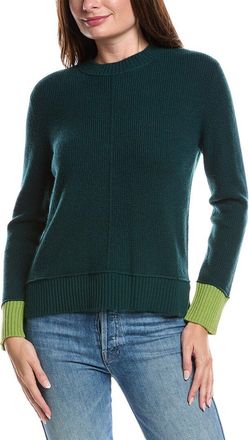 Forté Cashmere Contrast Trim Thermal Cashmere Sweater