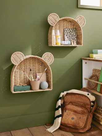 Vertbaudet 2er-Set Kinderzimmer Deko-Regale in B&auml;renform braun