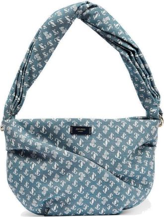 Jimmy Choo London Ladies Bonny Blue Denim Shoulder Bag