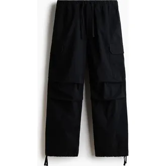 H&M Loose-fit Cargo Pants in Black at Nordstrom, Size Xx-Large