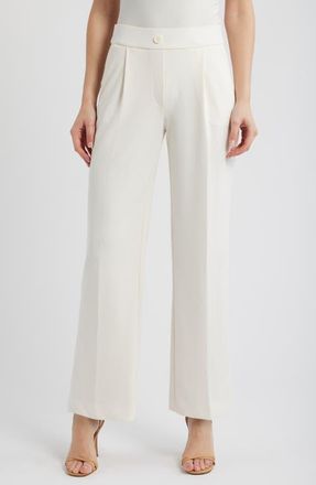 Anne Klein Wide Leg Pull-On Pants in White Dove at Nordstrom, Size X-Small P