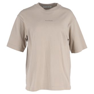 Acne Studios Acne Studios logo T-shirt in beige katoen