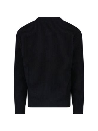 Maison Kitsun&eacute; Mens Sweaters Black Merino Wool