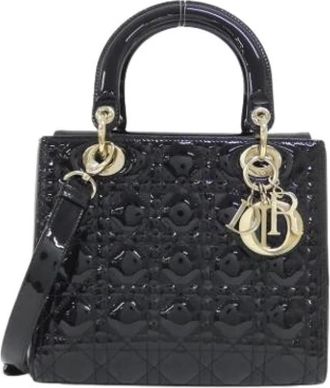 Dior Pre-owned Handtas van Lakkleer - Dames - Vintage Handtas - Zwart - ONE Size - Leer - Vintage