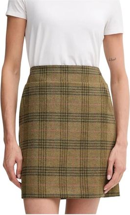 Barbour Bamburgh Mini Rok - Dames - Korte rokken - Groen - XL - Wol - Rokken
