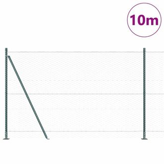 Berkfield Home Hexagon Fence Green 1.6x10 m Steel