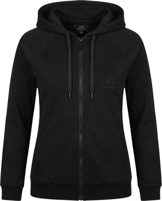 A|X Armani Exchange Zip-through Hoodie - Dames - Vesten met rits - Zwart - S - Polyester - Hoodies & sweatvesten