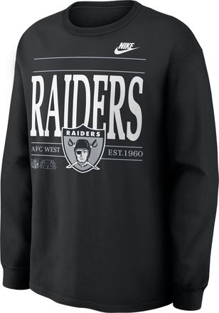 Nike Las Vegas Raiders Rewind Max90 Nike Mens NFL Long-Sleeve T-Shirt in Black | 04T900A8DV-SD5