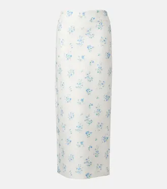 Shushu/Tong Floral cotton and silk slip skirt
