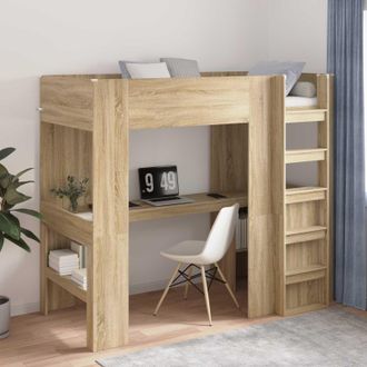 vidaXL Vidaxl Struttura Letto A Castello Con Scrivania Rovere Sonoma