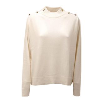 Michael Kors Truien & Vesten, Dames, Wit, L, Wol, Off White Wollen Trui