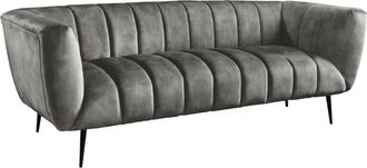 Global Interiors 3-Sitzer Design Samtsofa Noblesse - Grau/Schwarz