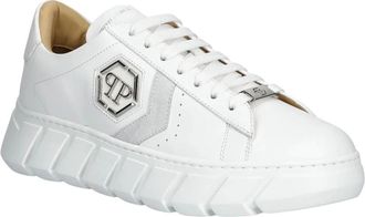 Philipp Plein Nappa Lo-Top Hexagon - Dames - Sneakers - Wit - 37 EU - Leer - Schoenen