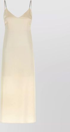 PESERICO satin dress with spaghetti straps and v-neckline