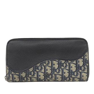 Dior Pre-owned Dior Oblique Canvas and Leather Saddle Zippy Wallet Ladies JJ05ZPPJLJYRRRG0