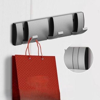 OEM Perchero De Pared, Puerta Flotante, Perchas De Aluminio Que Ahorran Espacio, Ba&ntilde;o, Sombreros, Toallas, Negro Plateado, 3 Ganchos
