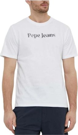 Pepe Jeans London Clifton T-Shirt - Heren - T-shirts - Wit - 2XL - Katoen - Tops