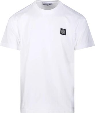 Stone Island Wit T-shirt met korte mouwen - Heren - T-shirts - Wit - L - Tops