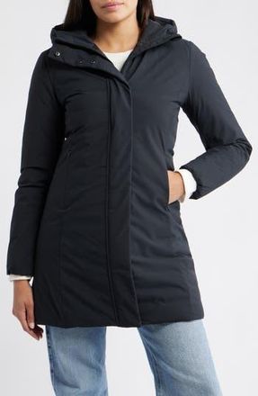 Save The Duck Leyla Water Resistant Recycled Polyester Hooded Coat in Black at Nordstrom Rack, Size 00